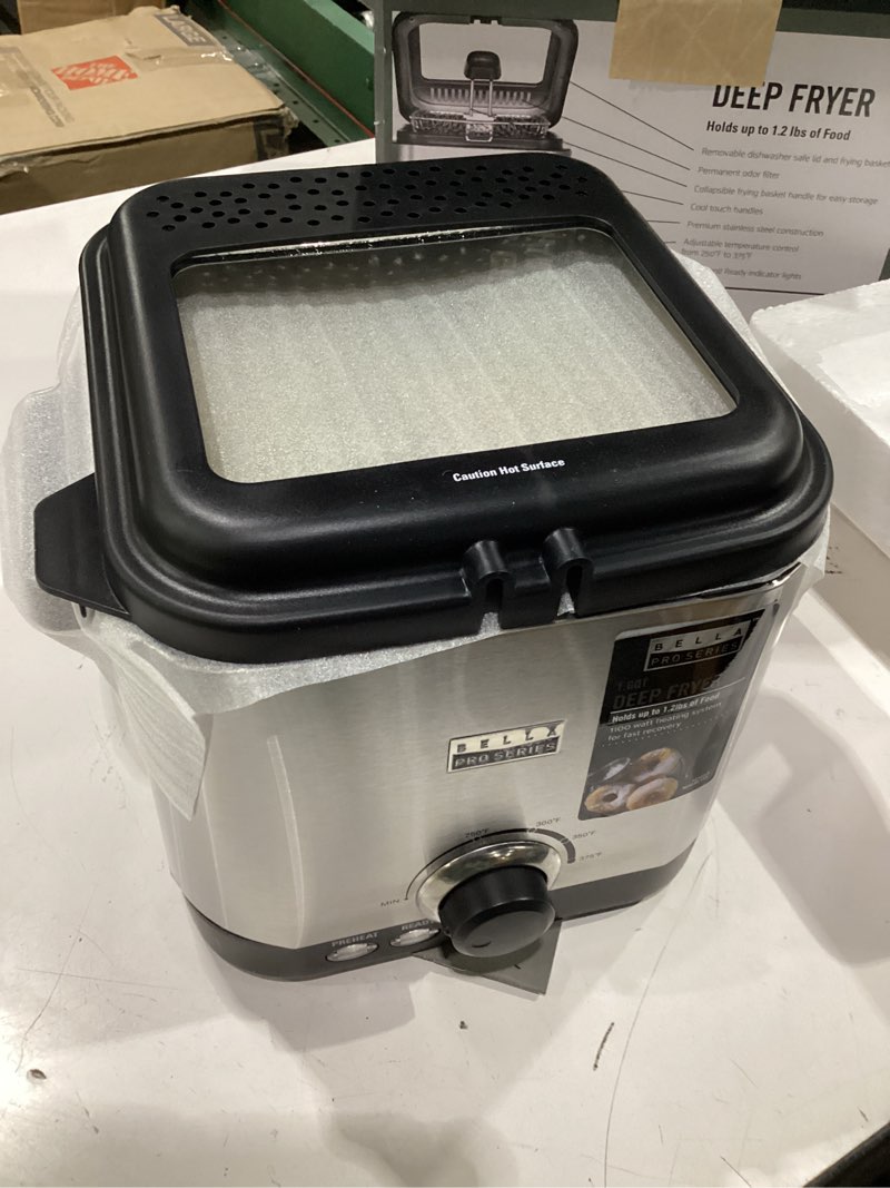 Condition photo showing New/Like New for bella pro series - 1.6-qt. deep fryer - stainless steel