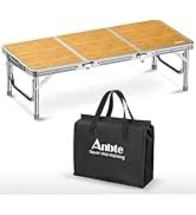anbte folding camping table with storage net