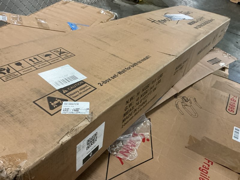 Condition photo showing As Is for (incomplete) fireplace tv-stand with 40\" fireplace - 2 led light tv-stand for 85 inch tvs, entertainment center with 4 ac power outlets, storage 2 tier tv consoles stand for living room, easy assembly, black for 85 inch tv black