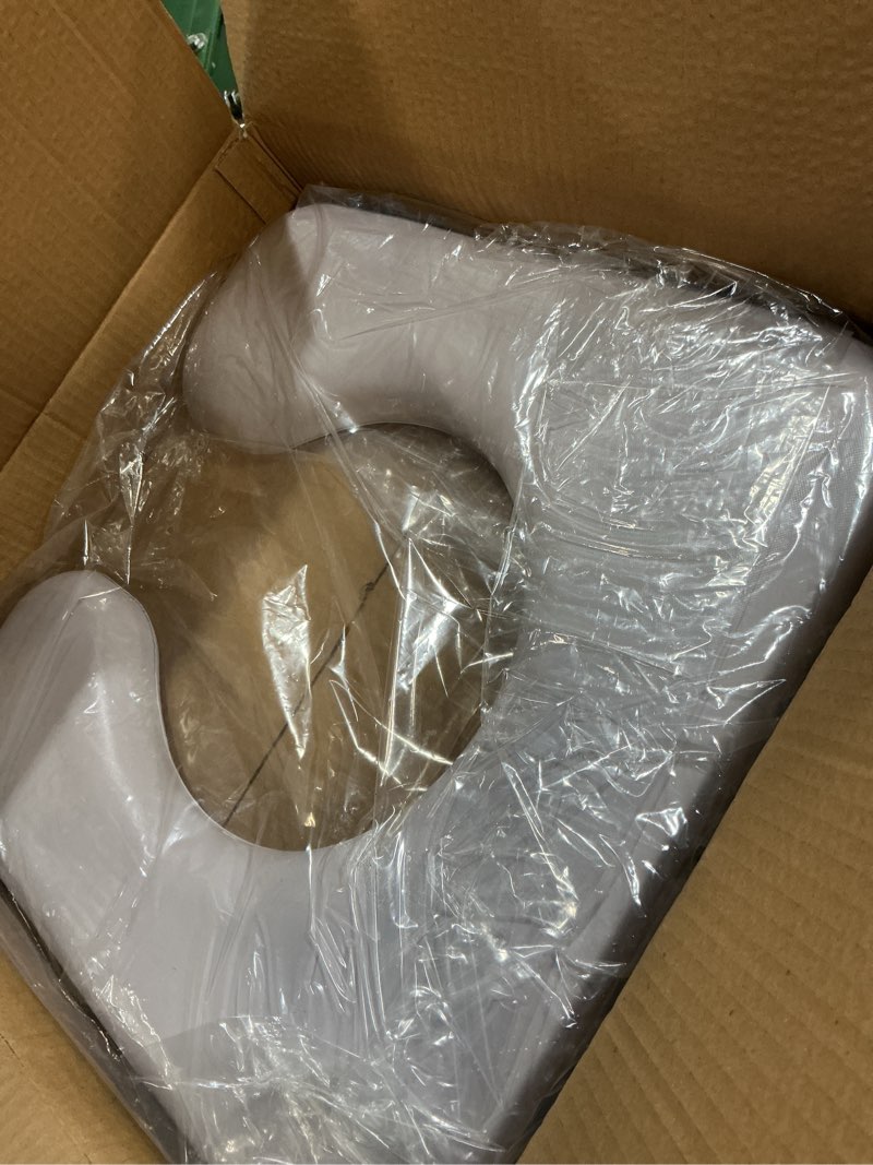 Condition photo showing Good Condition for pu bedside commode cushion, u-shape padded seat cover for elevated toilet seats, 16.5" wide, waterproof & easy clean surface (beige)