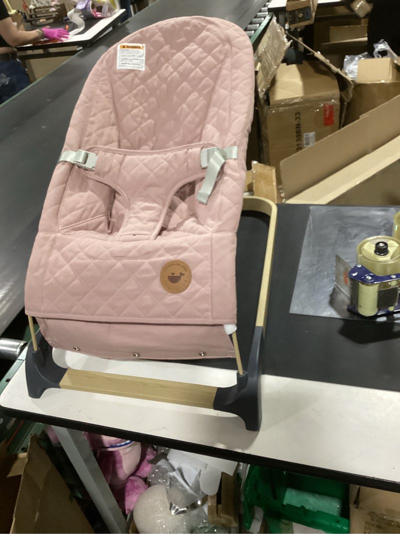 Condition photo showing Good Condition for angelbliss baby bouncer, portable bouncer seat for babies, infants bouncy seat with mesh fabric, natural vibrations (beige)