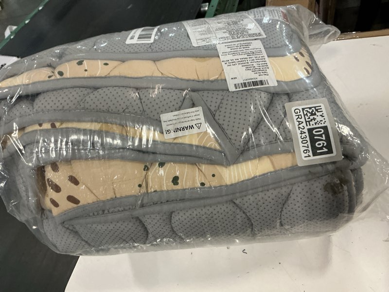 Condition photo showing As Is for Blissful Diary Baby Play Mats for Floor, 71x59 Inch Extra Thicker & Large Soft Cushioning Foam Playmats for Babies and Toddlers, Foldable Washable Baby Crawling Mat for Playpen, Earth Tones Design Earth Tones 71" X 59"