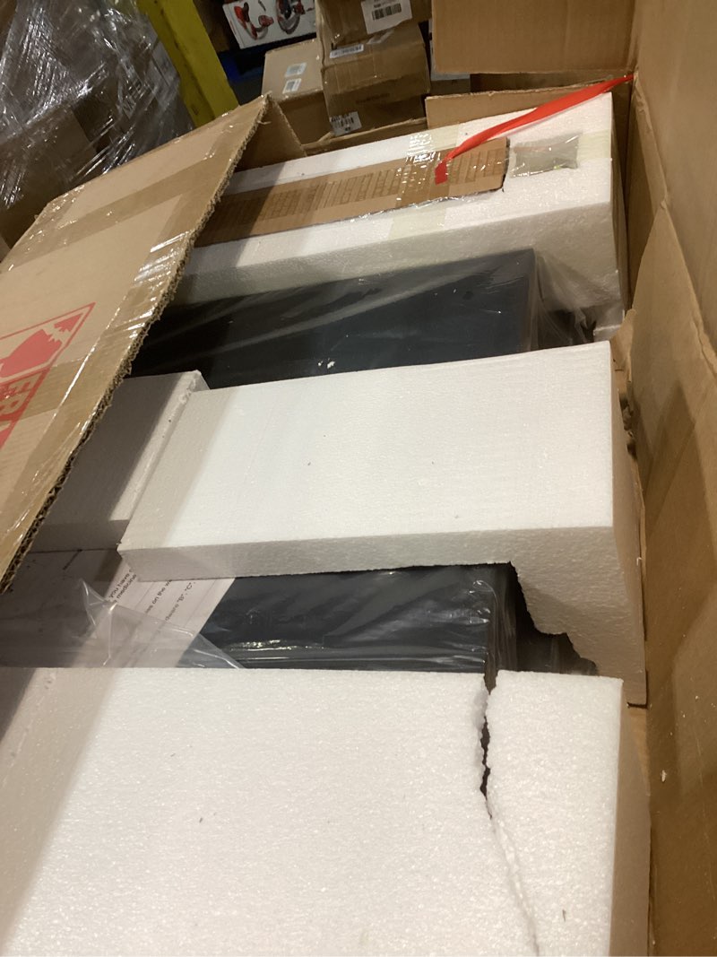 Condition photo showing Good Condition for 20"x26" Black Irregular Recessed Medicine Cabinet Mirror, Frameless Victorian Bathroom Decorative Mirror with Storage, Surface Mount Medicine Cabinets for Bathroom, Full Metal, 2 Removable Shelves Frameless No Light?Cabinet 20"x20.5"?