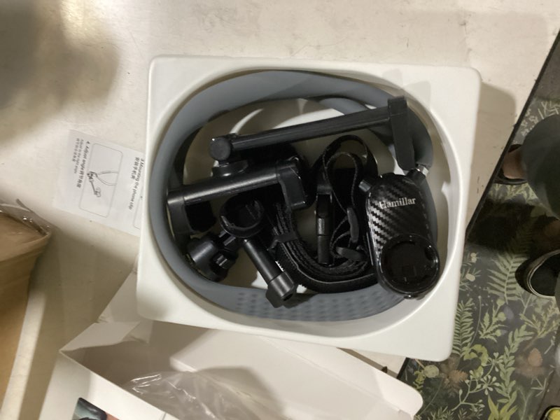 Condition photo showing As Is for hamillar camera phone chest neck mount holder for video recording iphone samsung 4-7 inch phones akaso/go pro/insta360x5/dji360 (cameras + phone mount) camera mount grey + phone holder