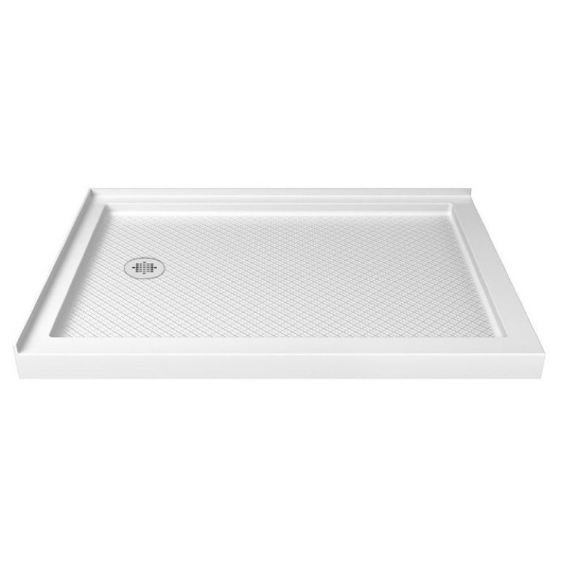 DreamLine SlimLine 36 in. D x 60 in. W x 2 3/4 in. H Left Drain Single Threshold Shower Base in Whit