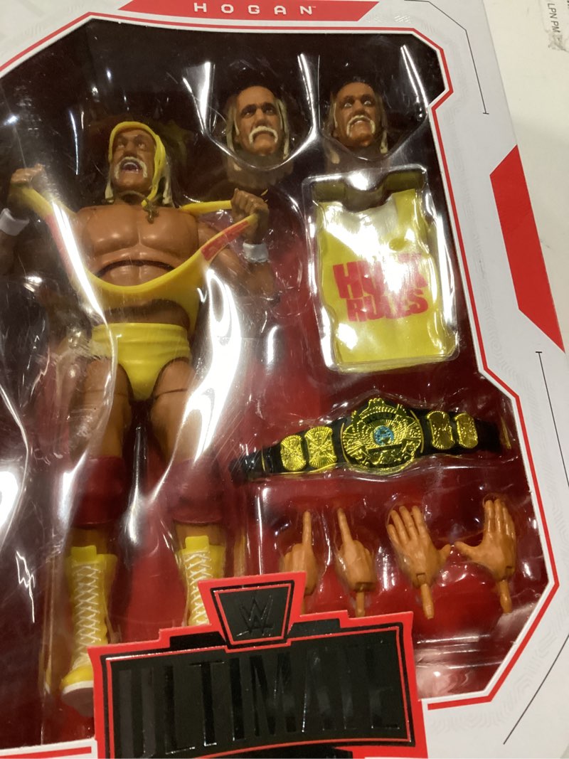 Condition photo showing Good Condition for mattel wwe ultimate edition action figure & accessories set, hulk hogan 6-inch collectible with swappable heads & hands, 30 articulation points