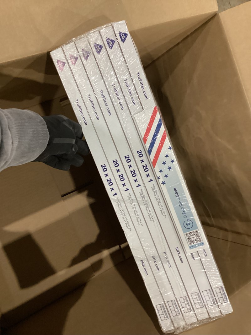 Condition photo showing New/Like New for bnx trufilter 20x20x1 merv 12 odor defense (6-pack) ac furnace air filter with activated carbon - made in usa - pleated air conditioner hvac ac furnace filters - removes odor, mold, bacteria, smoke 20x20x1 6-pack