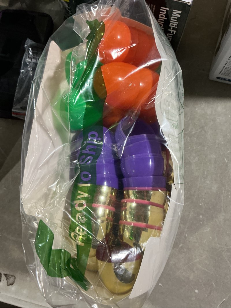 Condition photo showing Good Condition for v-opitos plastic easter eggs, 2.4'' bulk 42 pcs easter eggs with 8 golden eggs, hinged empty fillable eggs for easter egg hunt, basket stuffers fillers, easter party favor for kids 50