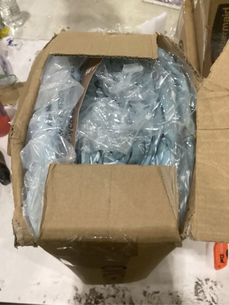 Condition photo showing As Is for muxhomo blue bed in a bag queen 7 pieces, queen comforter set reversible botanical flowers design, ultra soft & breathable bedding sets with comforter, sheets, pillowcases & shams queen(88"x 88") gray-blue leaves