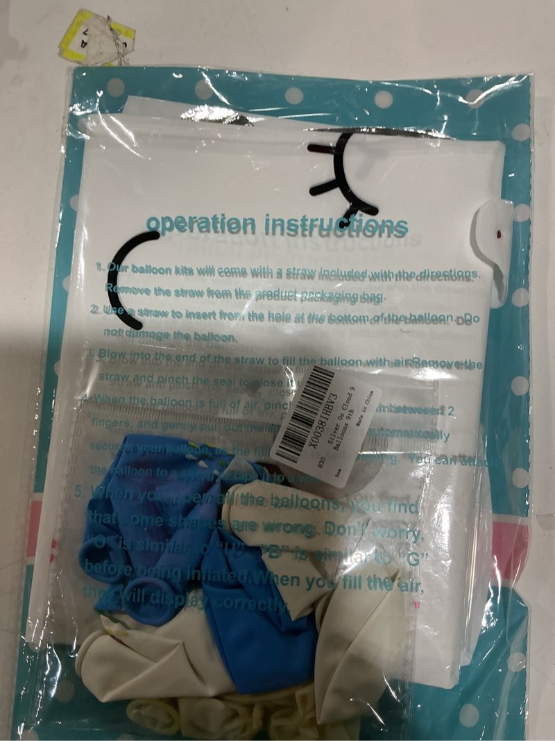 Condition photo showing Good Condition for LaVenty 13 PCS Silver On Cloud 9 Balloons 9th Birthday Decoration Nine Years Old Birthday Balloon 9 Party Supplies Cloud Balloon Silver Blue