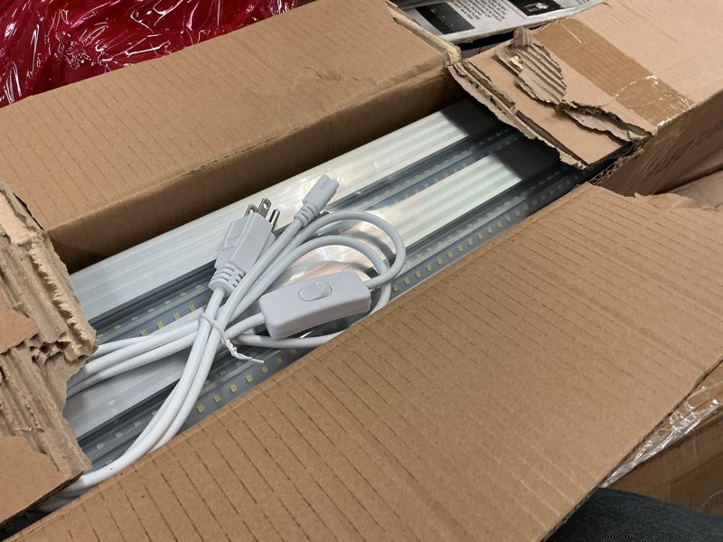 Condition photo showing Good Condition for SHOPLED 8FT Shop Light 100W 15000LM 6500K | 12-Pack Linkable V-Shape Led Shop Light | Plug & Play T8 Tube Lights for Garage, Warehouse, Basement | Ultra Bright Energy-Saving Commercial Lighting ETL