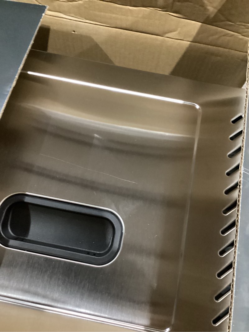 Condition photo showing As Is for cosori food dehydrator, bigger than 7 trays with large 6.5" drying space, 600w power saves more time than 480w, 165°f dehydrated dryer for jerky, herbs, meat, fruit, and yogurt, silver,stainless steel silver 6 trays dehydrator