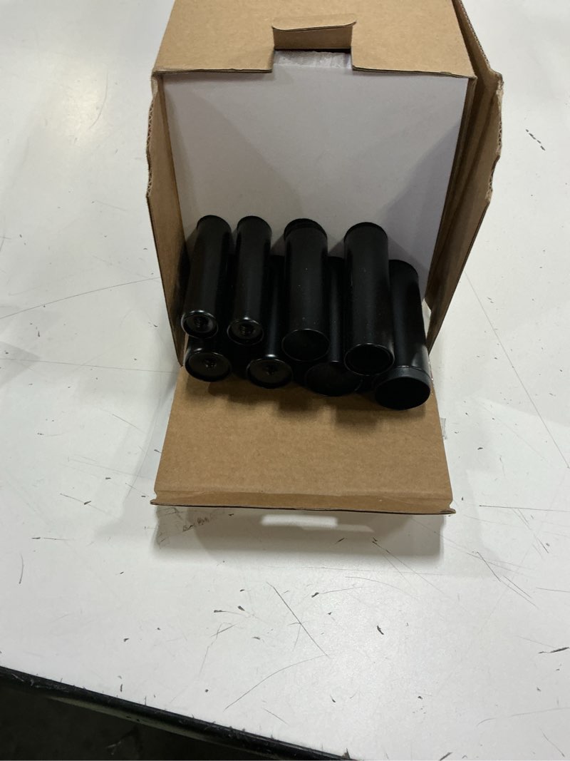 Condition photo showing Good Condition for kamanina 1 inch black double curtain rod 66 to 120(5.5-10feet), telescoping splicing drapery rods for windows 54 to 115 inches, window curtain rod with round finials matte black 66-120"