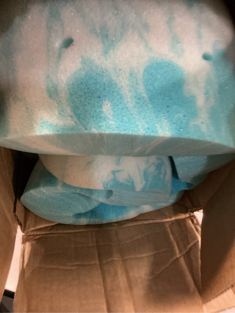 Condition photo showing As Is for NEWBULIG Mattress Toppers Memory Foam Full, 3 Inch Thick Bed Topper Pad Cooling Gel Infused Soft Comfy Padding Breathable for Sleeper Sofa Couch RV Camper, CertiPUR-US Certified Blue-3 Inch Full