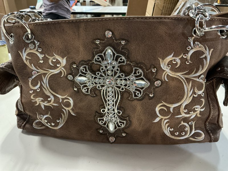 rhinestone cross concealed carry purse western shoulder bag