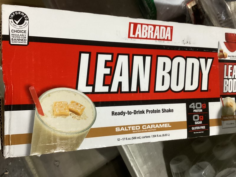 Condition photo showing New/Like New for Lean Body Ready-to-Drink Salted Caramel Protein Shake, 40g Protein, Whey Blend, 0 Sugar, Gluten Free, 22 Vitamins & Minerals, 17 Fl Oz (Pack of 12) Salted Caramel 17 Fl Oz (Pack of 12)