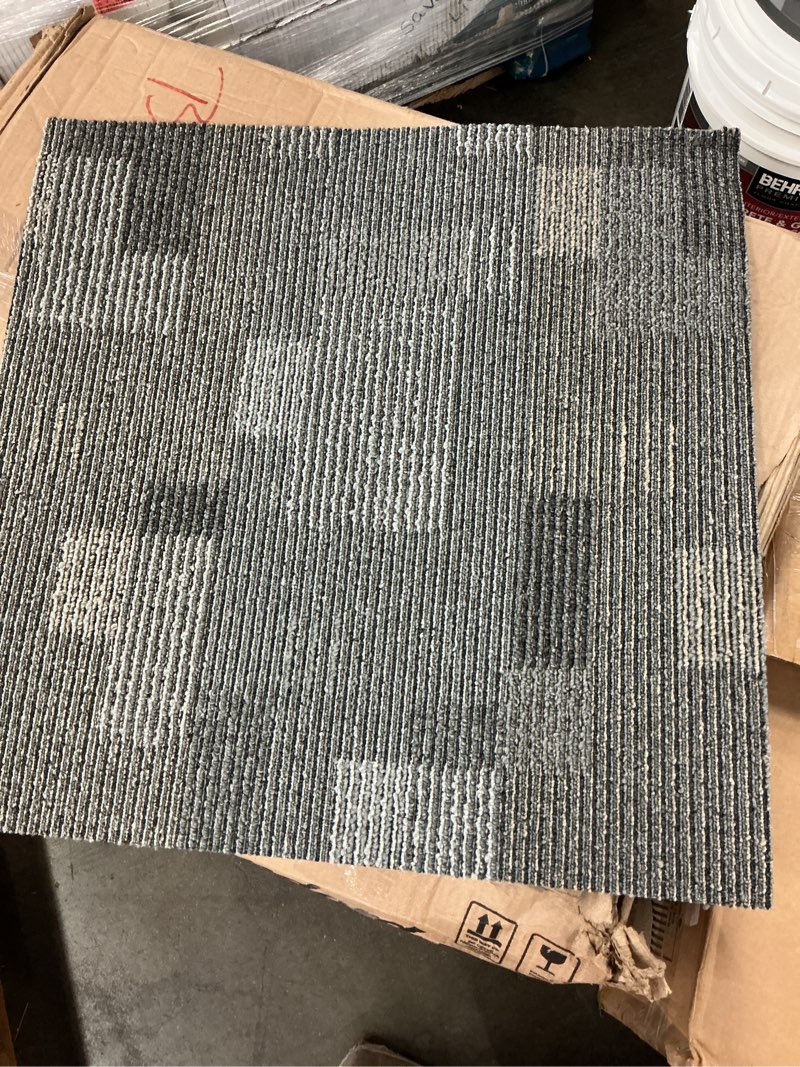 Condition photo showing New/Like New for mohawk basics 24" x 24" berber (loop pile), 0.09" pile height, carpet tile, pet fiber, stone walk color, (24 tiles), (96 sqft/carton)