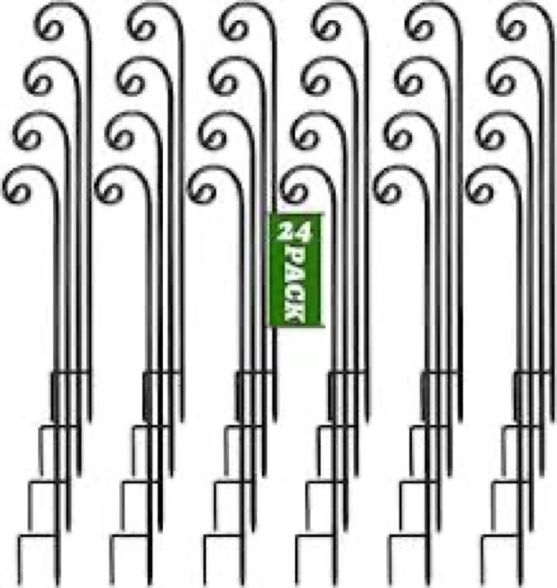 Hicarer 36 Pcs Shepherds Hooks for Outdoor 1/3 Inch Thick Metal Curled Garden Hooks Adjustable Bird 