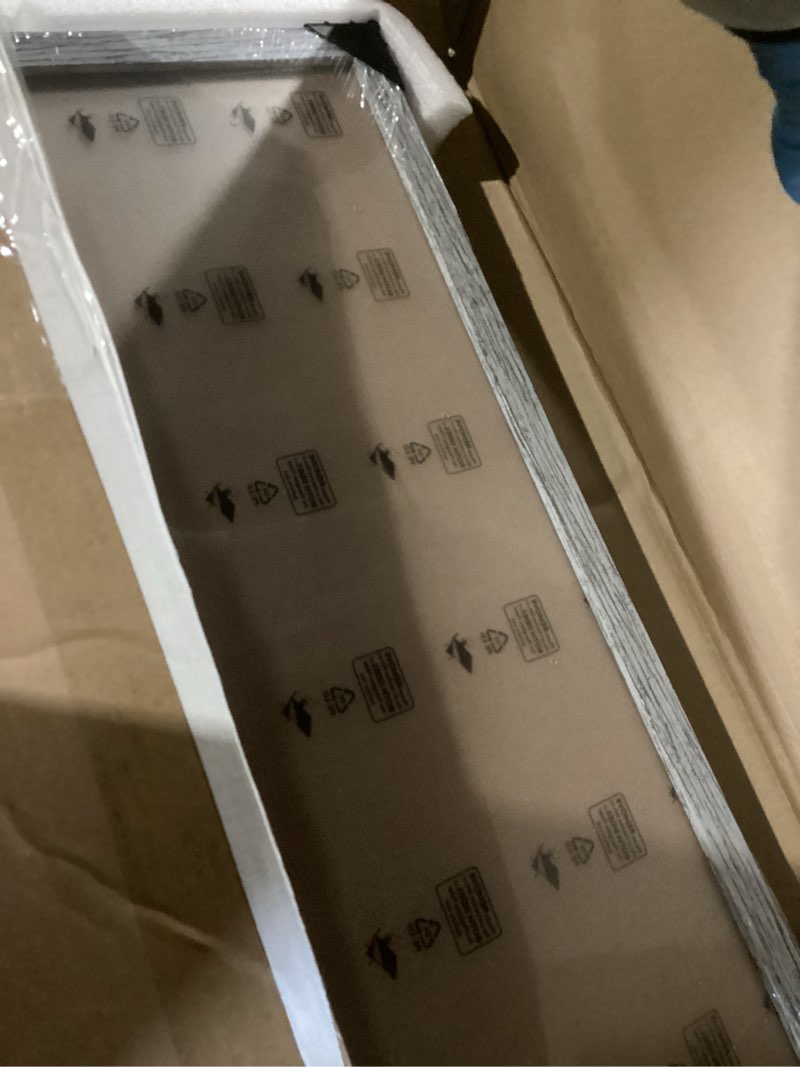 Condition photo showing New/Like New for hliwegns grey 16x24 frame set of 3 - rustic woodgrain 16 x 24 poster frame with plexiglass for wall gallery display, 16x24 picture frame for puzzles, artwork, photos and posters - ideal christmas day 16x24 in matte gray