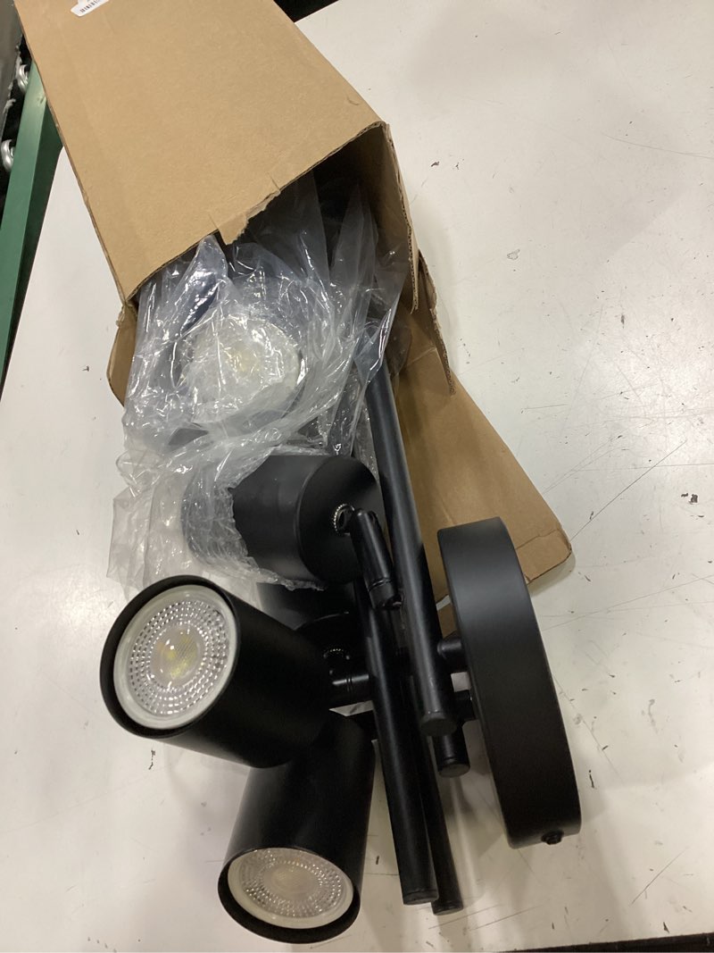 Condition photo showing Good Condition for led 8 light track lighting kit, 3 color adjustable ceiling spot lighting includes 8 x gu10 bulb, modern track light fixture with rotatable heads for kitchen, living room, bedroom 8-lights