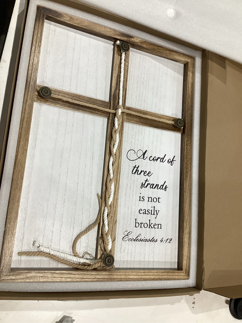 Condition photo showing New/Like New for three strands cord wedding unity sign, 16 × 22in a cord of three strands unity rope cross braid for wedding ceremony ideas gift for couple, christians, god knot, ecclesiastes 4:9-12