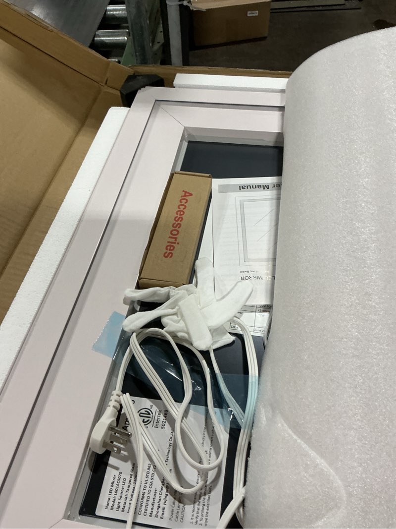 Condition photo showing Good Condition for Amorho LED Bathroom Mirror, 20" X28" with Front Light and Backlit, Stepless Dimmable Wall Mount Mirrors, Anti-Fog, Shatter-Proof, Memory, 3 Colors Lihgting, LED Vanity Mirror(Horizontal/Vertical) 28"L x 20"W Front and Backlit