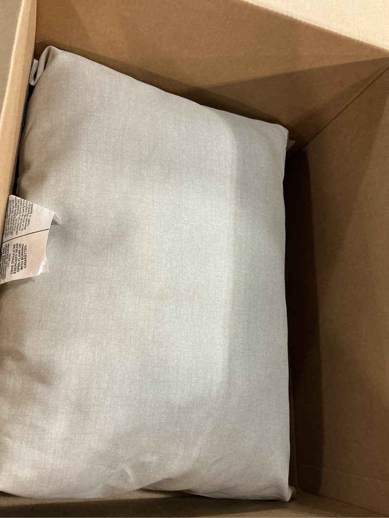 Condition photo showing As Is for Arden Selections Outdoor Pillow Back Taupe Leala Texture