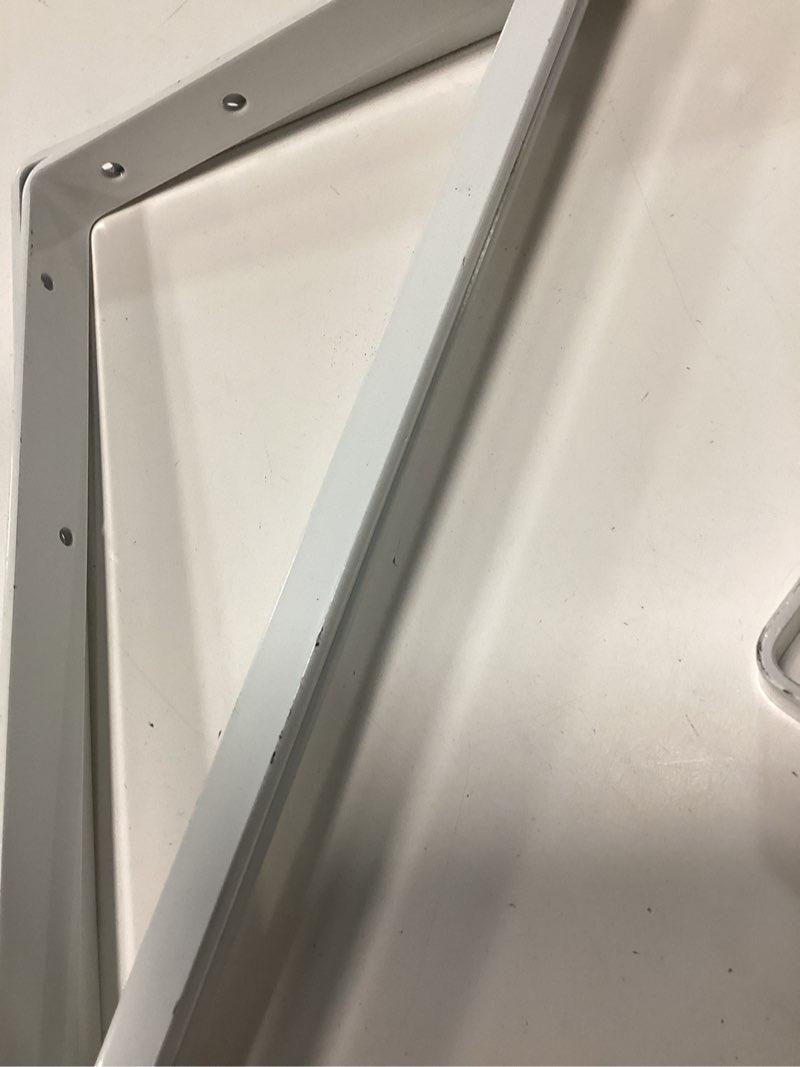 Condition photo showing As Is for project source 15.63-in l x 1.16-in w x 10.5-in d heavy duty white shelf bracket
