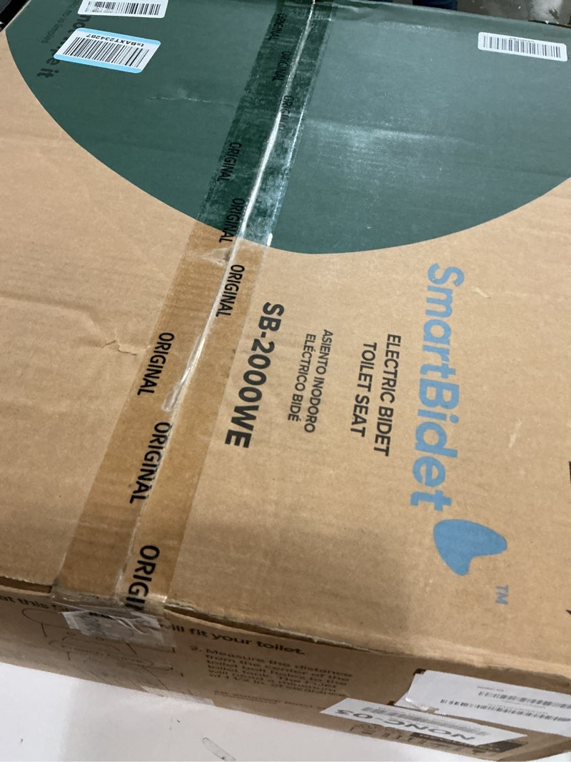 Condition photo showing As Is for SmartBidet® SB-2000WE Electric Smart Bidet Toilet Seat with Heated Seat, Warm Air Dryer, Temperature Control Wash, and Control Panel, Elongated Seat Elongated Side Control