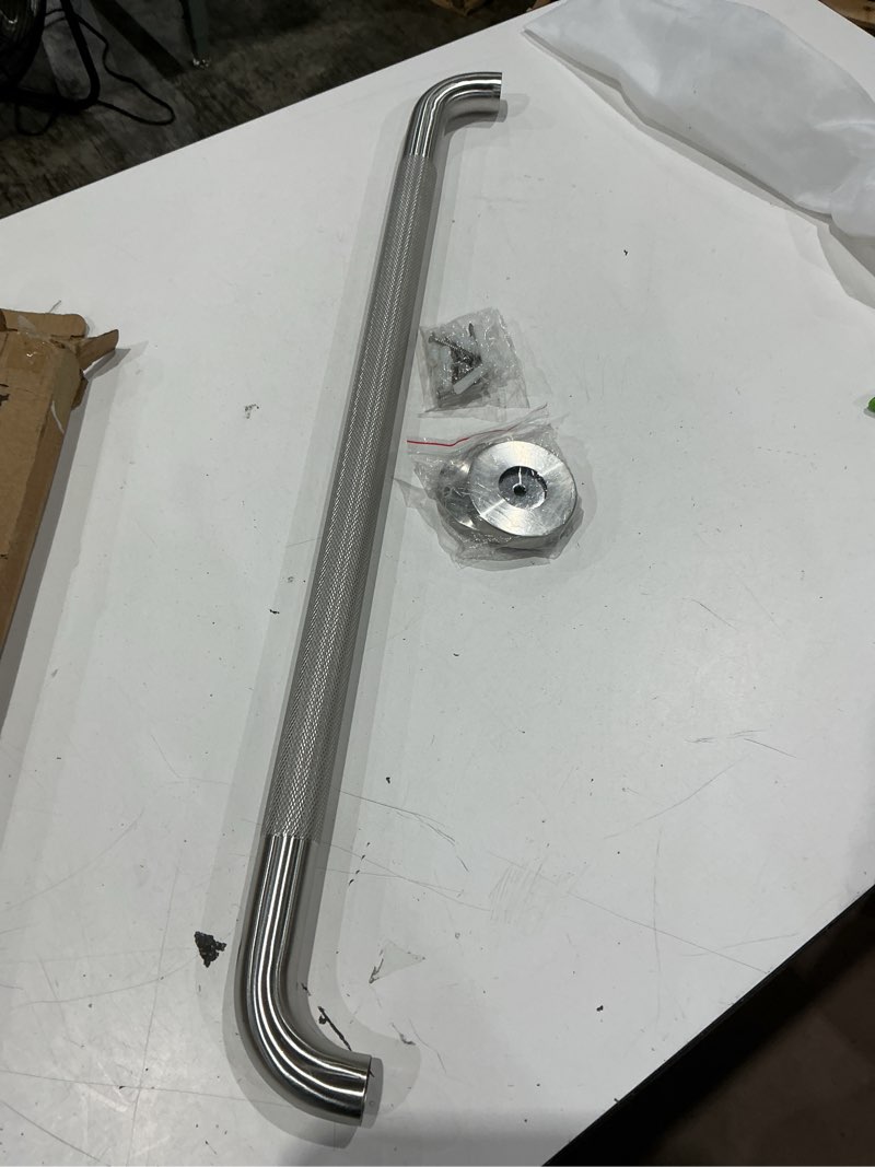Condition photo showing Good Condition for satin brushed nickel shower grab bars 24 inch w/anti-slip knurled grip, imomwee stainless steel wall mount bathroom safety balance handrail, handicap elderly senior assist textured grab bar handle