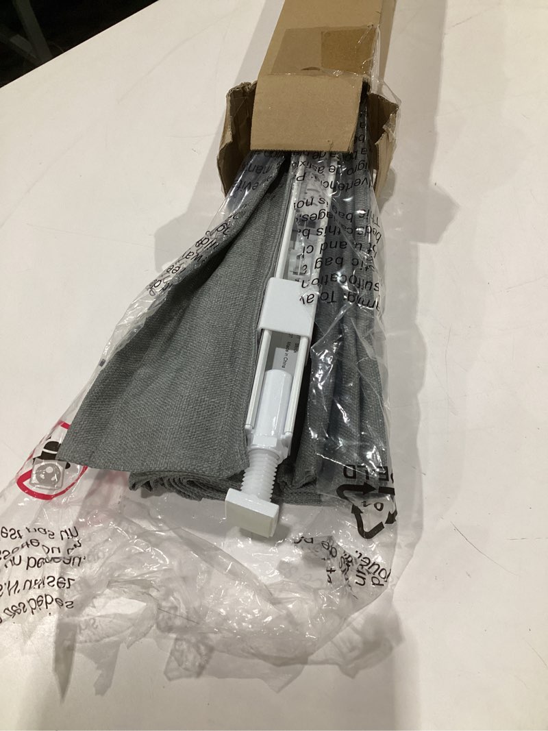 Condition photo showing As Is for lazblinds no drill roman shades for windows, cordless light filtering window shades with uv protection, polyester fabric for bedroom & living room, 20" w x 64" h, grey light filtering - grey 20"w x 64"h
