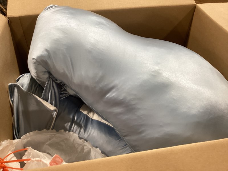 Condition photo showing Good Condition for similar product not like stock photo please see preview pictures similiar productsasttie pregnancy pillows for sleeping, u shaped cooling full body pillow pregnancy must haves, maternity pillow for pregnant women, pillow with removable cover for side sleeper, light blue