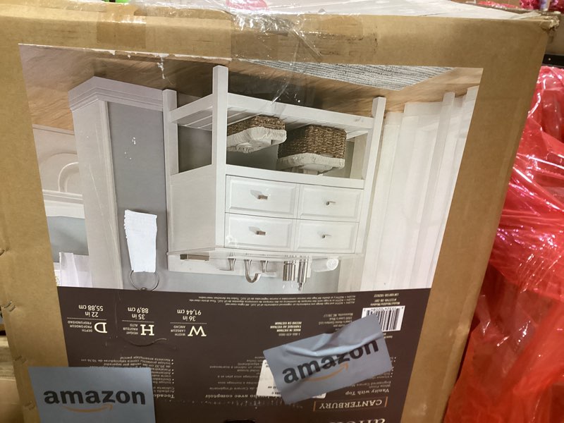 Condition photo showing Good Condition for Scott Living 1227VA-36-201 Canterbury White Undermount Single Sink Bathroom Vanity with Engineered S