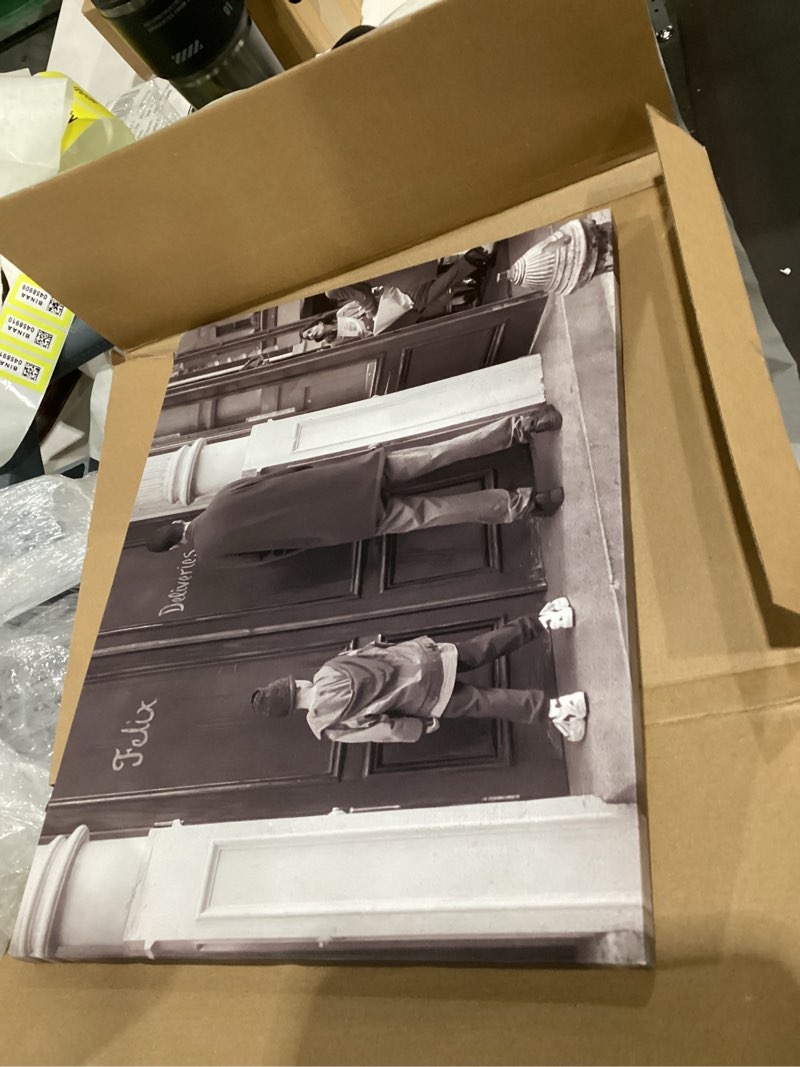 Condition photo showing New/Like New for ZNHART Funny Bathroom Wall Decor Black and White Canvas Print, Classic Movie Posters Wall Art for Office Lounge Area Restroom 12x16 Inch Black and White Decor Canvas 16L" x 12W"