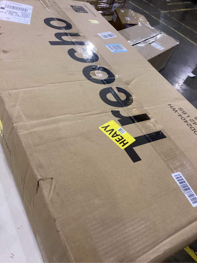 Condition photo showing Good Condition for Treocho Kids Study Desk and Chair Set, Kids Desk with Hutch and Tiltable Desktop for 3-8 Years Old, Wooden Children Study Table with Storage Cabinet, Student Writing Desks Bedroom, Home School, White