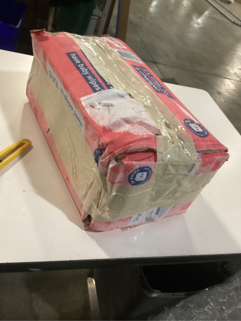 Condition photo showing As Is for Pura Hypoallergenic Diaper Pants Size 7 (37+ lbs) Overnight, up to 12 Hours Leak Protection, Suitable for Sensitive Skin, Totally Chlorine Free, Soft Organic Cotton, 3 Packs of 17 (51 Pull Up Pants) Size 7 (51 Diaper Pants)