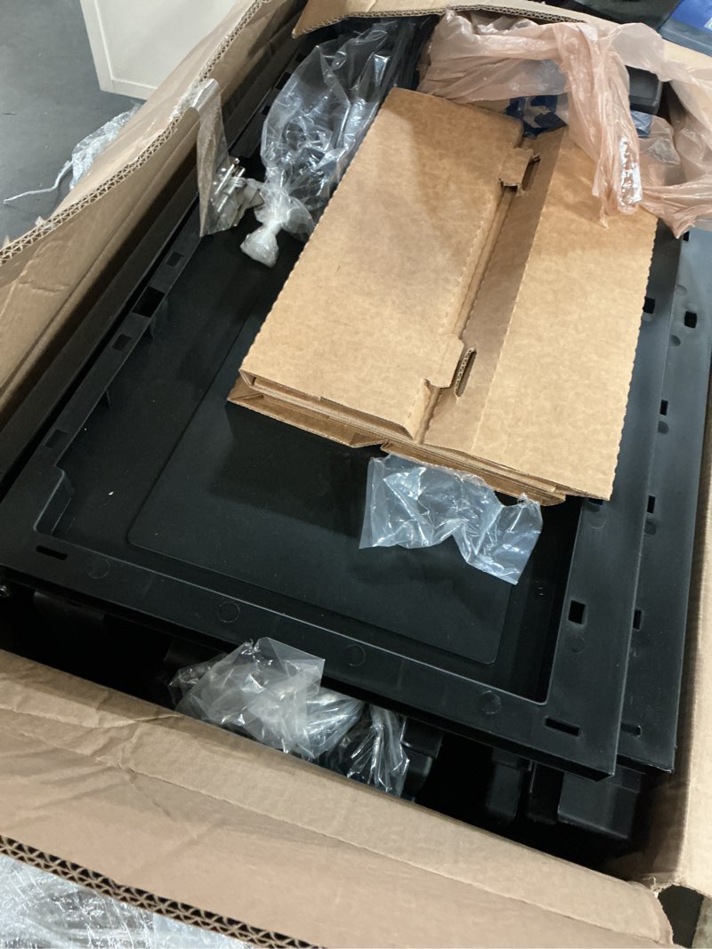 Condition photo showing As Is for  keter premium one 35-in w x 74-in h x 18.5-in d freestanding plastic garage cabinet in black