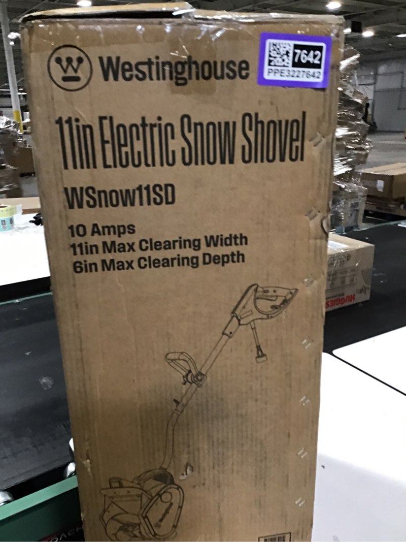 Condition photo showing As Is for Westinghouse WSnow11SD Corded Snow Shovel, 11-inches Wide, Electric Snow Shovel with 20ft Throwing Distance, Plows 300lbs/min for Driveway/Steps/Sidewalk/Porch