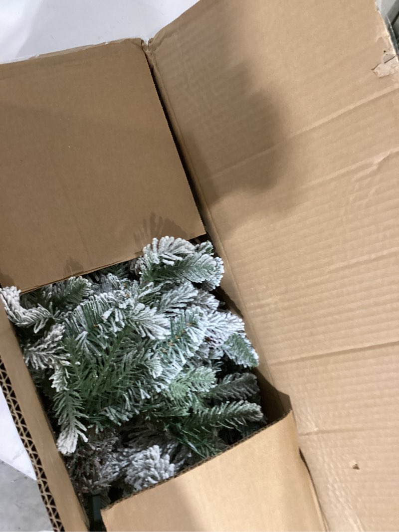 Condition photo showing Good Condition for Leheyhey Prelit Flocked Christmas Tree, Artificial Small Christmas Tree with Led Lights, Frosted LED