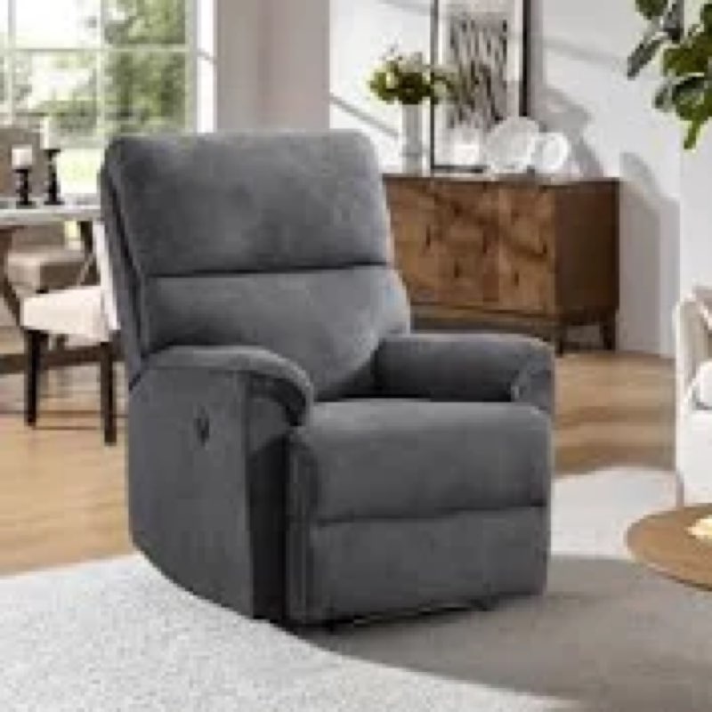 bardia 31" wide minimalist style compact breathable fabric high-end power recliner chair with usb port