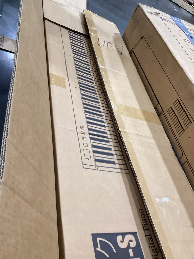 Condition photo showing Good Condition for nikomaku piano keyboard 88 keys with bench and stand, semi weighted portable digital piano for beginners, swan-s black, with headphones, stickers, carrying case set black