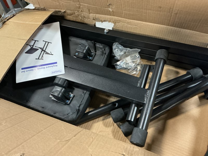 Condition photo showing Good Condition for Keyboard Stand & Bench Set, Upgrade Heavy Duty Double-X Keyboard Stand, Adjustable & Portable Digital Piano Stand with Locking Straps Double X-Shape with Locking Straps