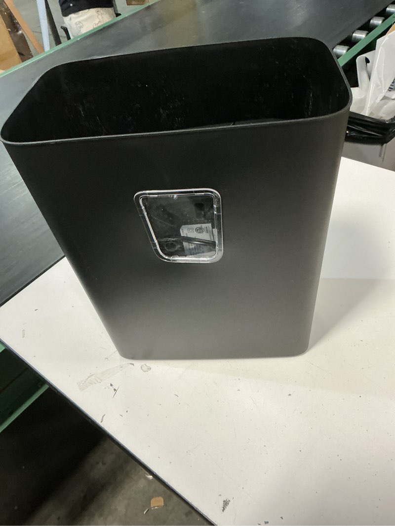 Condition photo showing As Is for pen+gear 12-sheet cross-cut paper/credit card shredder with 5.5 gallon bin  black  home & office use