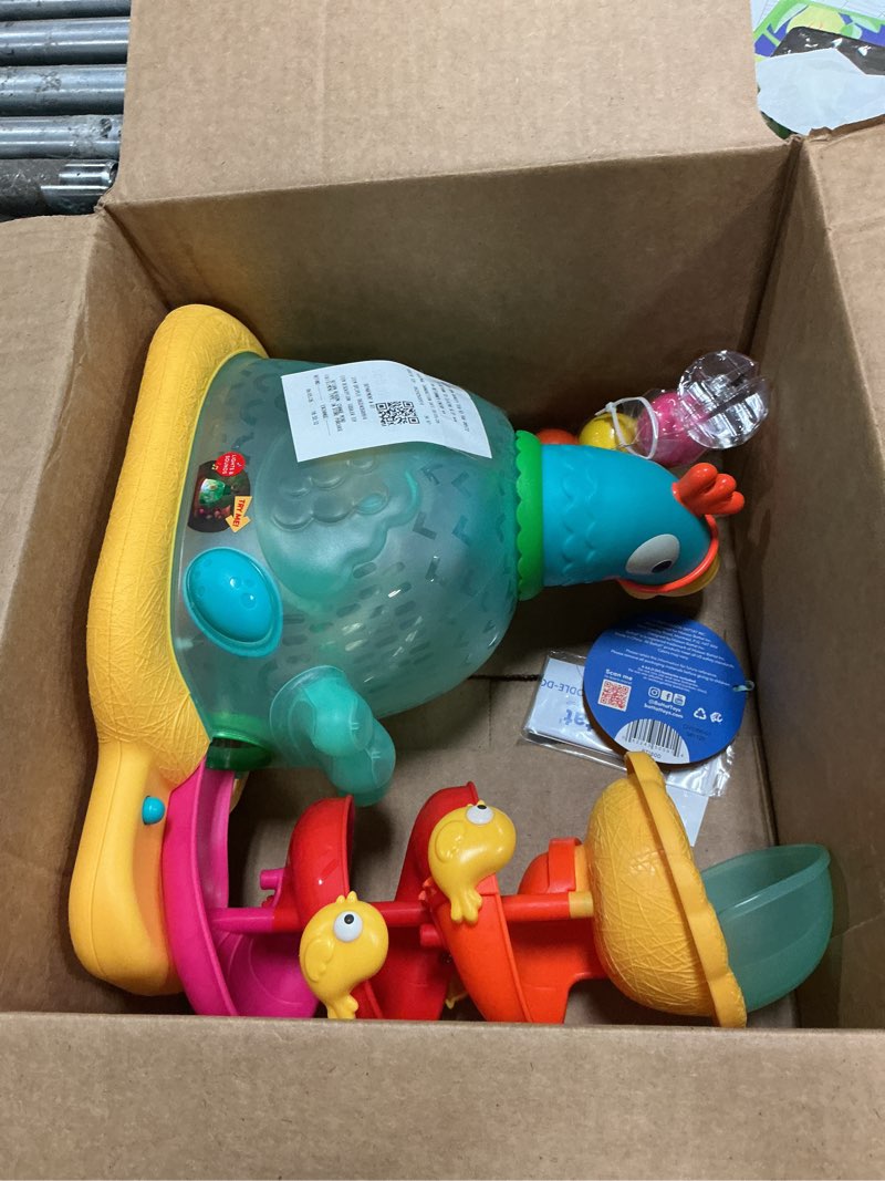 Condition photo showing As Is for battat pop-a-doodle-doo chicken ball popper with music lights, learning toy for baby and toddler
