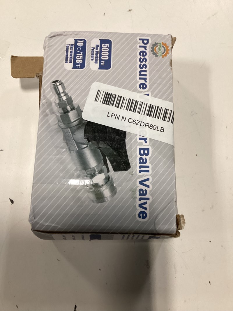 Condition photo showing New/Like New for pwaccs ball valve pressure washer, 3/8" quick connect stainless steel shut off valve for power washer hose, 5000 psi