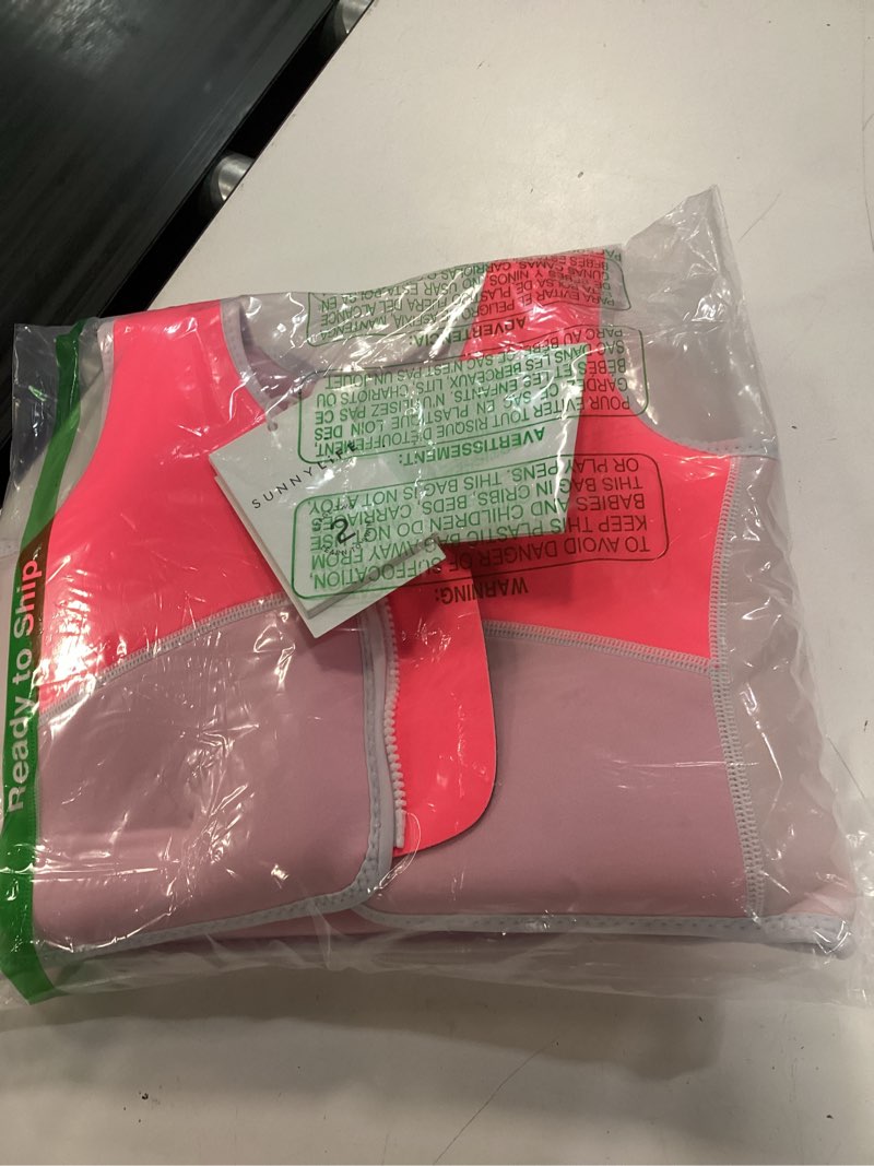 Condition photo showing New/Like New for sunnylife swim vest - constructed with neoprene plus a secure front zip and develop water confidence. | toddler swim vest melody the mermaid | neon strawberry 3-6 yrs