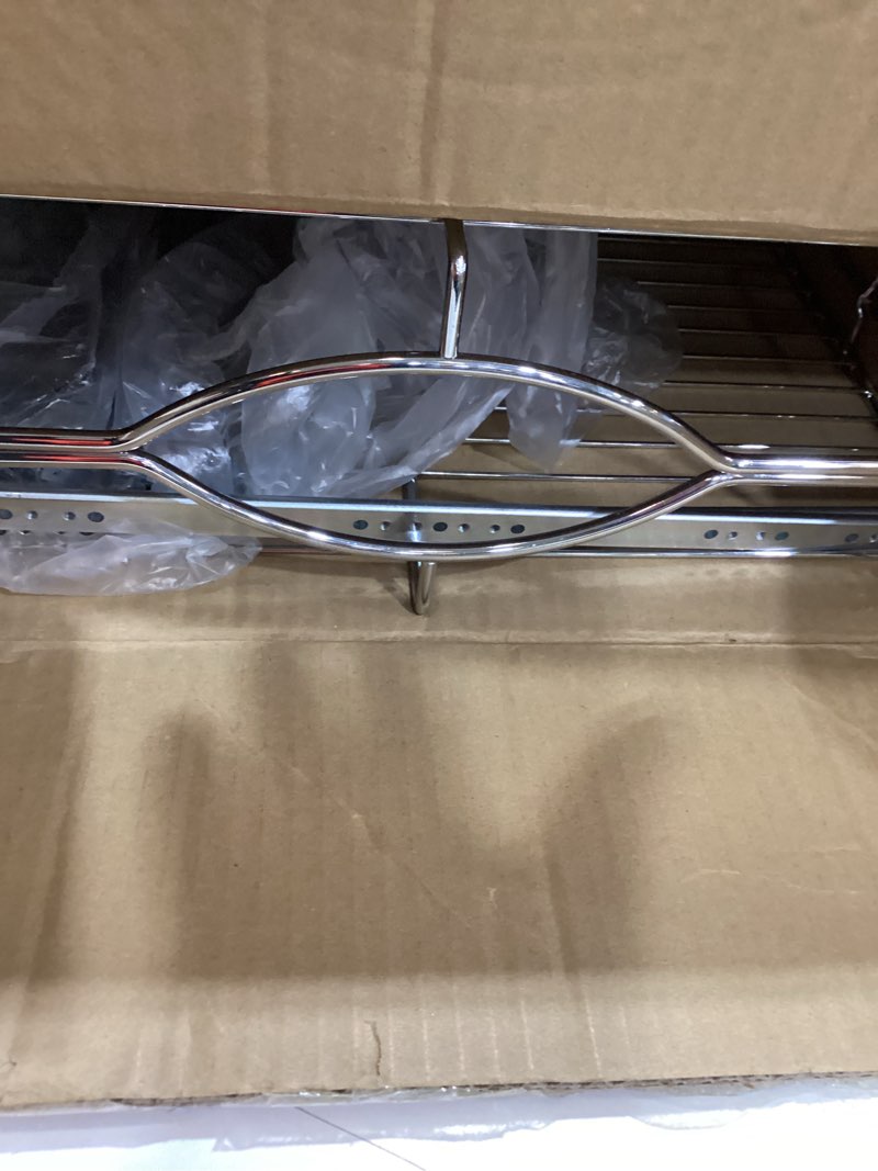 Condition photo showing Good Condition for dindon 2 tier pull out cabinet organizer (17" w x 18" d) heavy-duty metal sliding drawer shelf, two tier pull out shelves for kitchen cabinets, pantry, bathroom, chrome finish chrome 17'' w x 18'' d