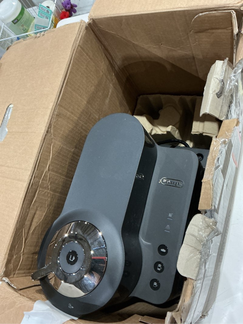 Condition photo showing As Is for nespresso vertuo lattissima coffee and espresso maker by de'longhi, matte black & glossy