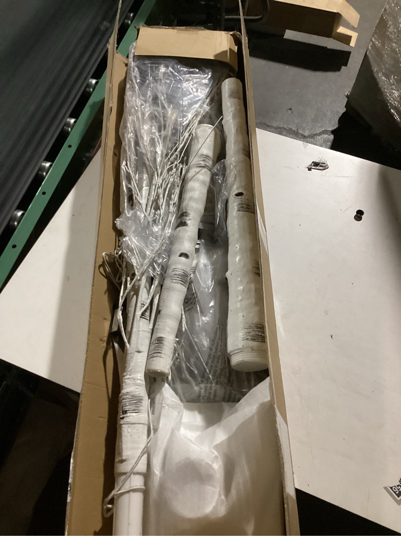 Condition photo showing As Is for Lighted Birch Tree Set 4ft, 6ft and 8ft with 96/160/256 Warm White LED Lights for Holiday Decor - Realistic Design, UL Certified, Dimmable, Waterproof - Ideal for Indoor and Outdoor Decoration 4ft&6ft&8ft