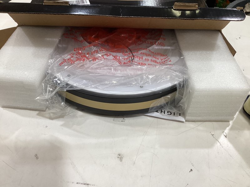 Condition photo showing Good Condition for 15 inch flush mount black gold led ceiling light with night light, 5cct modern, 35w 3500lm 2700k-6500k adjustable, dimmable for bedroom hallway, etl 15 inch black gold